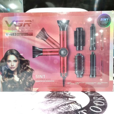 سشوار و استایلر ۵ در ۱ حرفه‌ای وی‌جی‌آر مدل VGR V-483