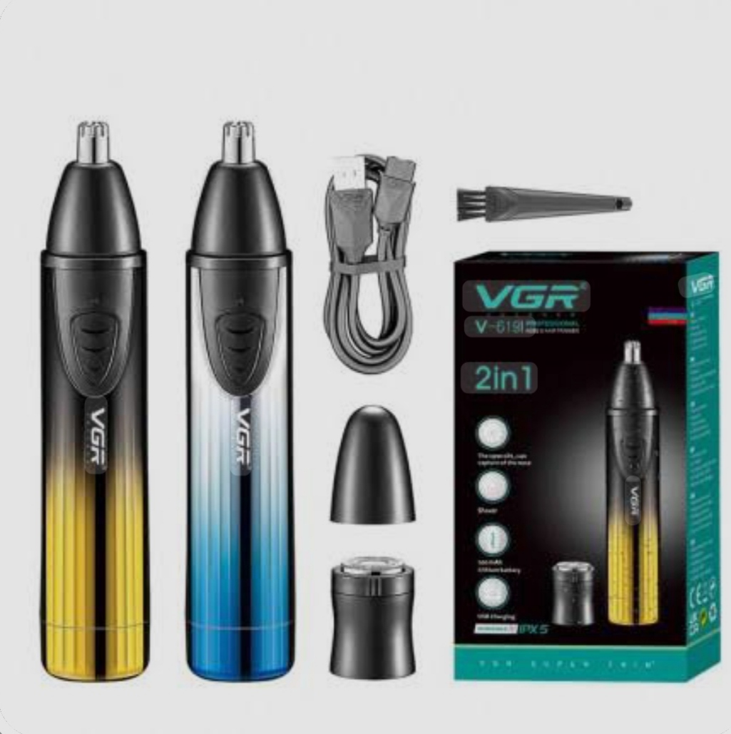 موزن گوش و بینی  وی جی آر مدل V619 با تکنولوژی برش مستقیم و ضد آب